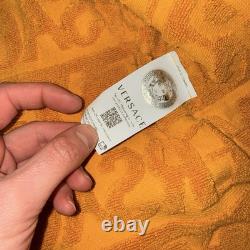Versace Baroque Bathrobe Authentic Cotton Small/ OS. YellowithGold Dry-Cleaned