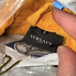 Versace Baroque Bathrobe Authentic Cotton Small/ OS. YellowithGold Dry-Cleaned