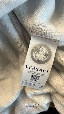 Versace Baroque Bathrobe For Men Plush 100% Cotton Black/White NWT