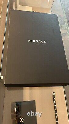 Versace Baroque Bathrobe For Men Plush 100% Cotton Black/White NWT