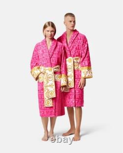 Versace Baroque Bathrobe Pink-One Size