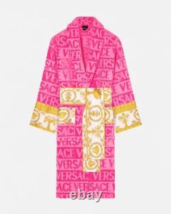 Versace Baroque Bathrobe Pink-One Size