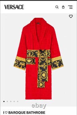 Versace Baroque Bathrobe Red Size Medium Brand New With Box And Tags RRP £370