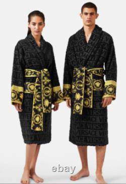 Versace Baroque Cotton Black Bathrobe? Luxury Hot Gift Unisex Pajamas Sleepwear