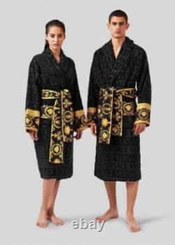 Versace Baroque Cotton Black Bathrobe? Luxury Hot Gift Unisex Pajamas Sleepwear