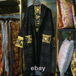 Versace Baroque Cotton Black Bathrobe? Luxury Hot Gift Unisex Pajamas Sleepwear