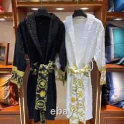 Versace Baroque Cotton Black Bathrobe? Luxury Hot Gift Unisex Pajamas Sleepwear