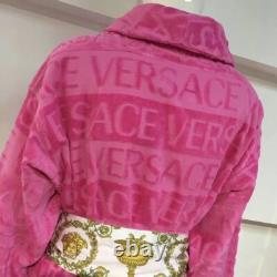 Versace Baroque Cotton pink Bathrobe? Luxury Hot Gift Unisex Pajamas Sleepwear