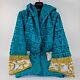 Versace Baroque Greca Print Blue Short Unisex Bathrobe New