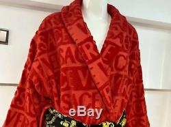 Versace Baroque Logo Jacquard Red Bathrobe one Size M
