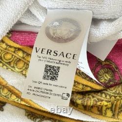 Versace Baroque Medusa Head Unisex Bathrobe Pink/Gold Size Large BNWT