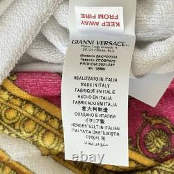 Versace Baroque Medusa Head Unisex Bathrobe Pink/Gold Size Large BNWT