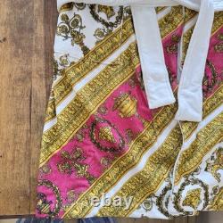 Versace Baroque Medusa Head Unisex Bathrobe Pink/Gold Size Large BNWT