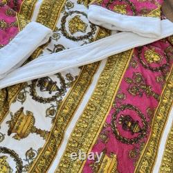 Versace Baroque Medusa Head Unisex Bathrobe Pink/Gold Size Large BNWT