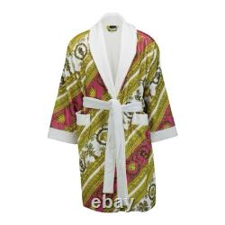 Versace Baroque Medusa Head Unisex Bathrobe Pink/Gold Size Medium BNWT