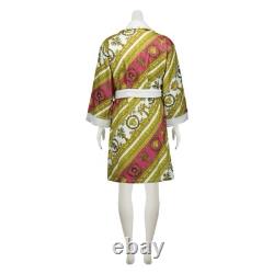 Versace Baroque Medusa Head Unisex Bathrobe Pink/Gold Size Medium BNWT