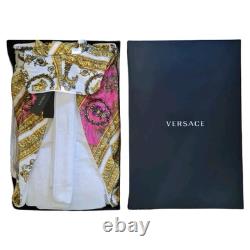 Versace Baroque Medusa Head Unisex Bathrobe Pink/Gold Size Medium BNWT