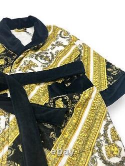 Versace Baroque Print Bathrobe Cotton Dressing Gown 1 Small