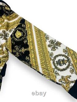 Versace Baroque Print Bathrobe Cotton Dressing Gown 1 Small
