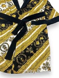 Versace Baroque Print Bathrobe Cotton Dressing Gown Medium Rrp400