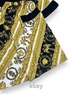 Versace Baroque Print Bathrobe Cotton Dressing Gown Small