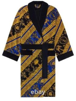 Versace Baroque Printed Bathrobe (Blue) Size S Versace Baroque Printed Bathrobe (Blue) Size S