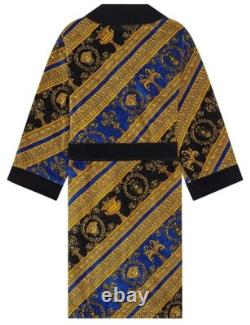 Versace Baroque Printed Bathrobe (Blue) Size S