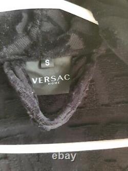 Versace Black Yellow Medusa Unisex Baroque Bath Robe Size Small