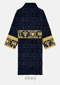 Versace Black and Gold Baroque Bathrobe M