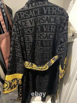 Versace Black and Gold I Love Baroque Bathrobe Medusa Size XL Mens