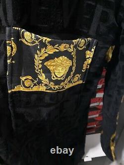 Versace Black and Gold I Love Baroque Bathrobe Medusa Size XL Mens