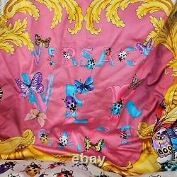 Versace Butterflies Baroque Azur Blue/Multicolor Unisex Long Bathrobe New