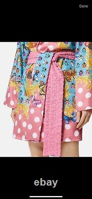 Versace Butterfly Short Cotton Terry Bath Robe Large 1011459 Italy NWT $1300