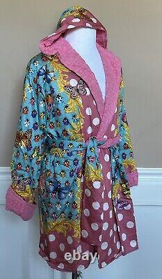 Versace Butterfly Short Cotton Terry Bath Robe Large 1011459 Italy NWT $1300