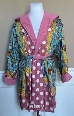 Versace Butterfly Short Cotton Terry Bath Robe Large 1011459 Italy NWT $1300