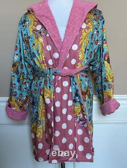 Versace Butterfly Short Cotton Terry Bath Robe Large 1011459 Italy NWT $1300