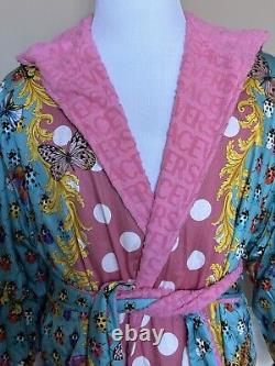 Versace Butterfly Short Cotton Terry Bath Robe Large 1011459 Italy NWT $1300