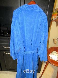 Versace Classic V2 Royal Blue Terry Cloth Bath Robe & Belt