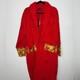 Versace Cotton Logo Bathrobe Red Gold Men's Size Large