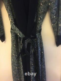 Versace Embellished Baroque Belted Hooded Pure Silk Turkish Cotton Bathrobe XL