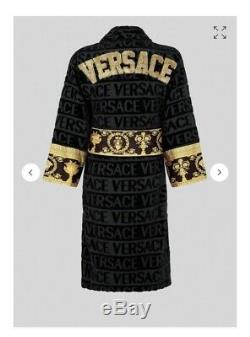 Versace Embroidered Logo Baroque Bathrobe Large RRP £715