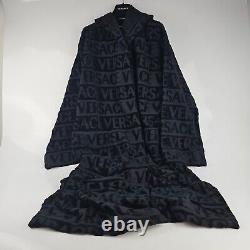 Versace Greca Black Unisex Crystals Bathrobe New