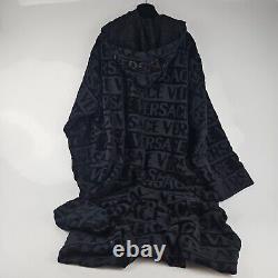 Versace Greca Black Unisex Crystals Bathrobe New