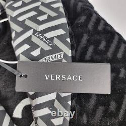 Versace Greca Print Black Bathrobe New