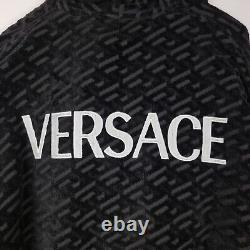 Versace Greca Print Black Bathrobe New