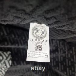 Versace Greca Print Black Bathrobe New