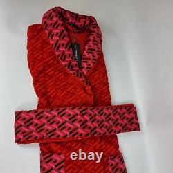 Versace Greca Print Red Bathrobe New