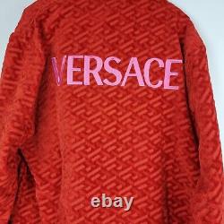 Versace Greca Print Red Bathrobe New