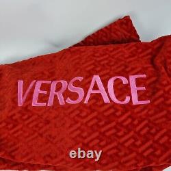 Versace Greca Print Red Bathrobe New