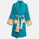 Versace Home Blue Monogram Medusa Amplified Terry Bathrobe S